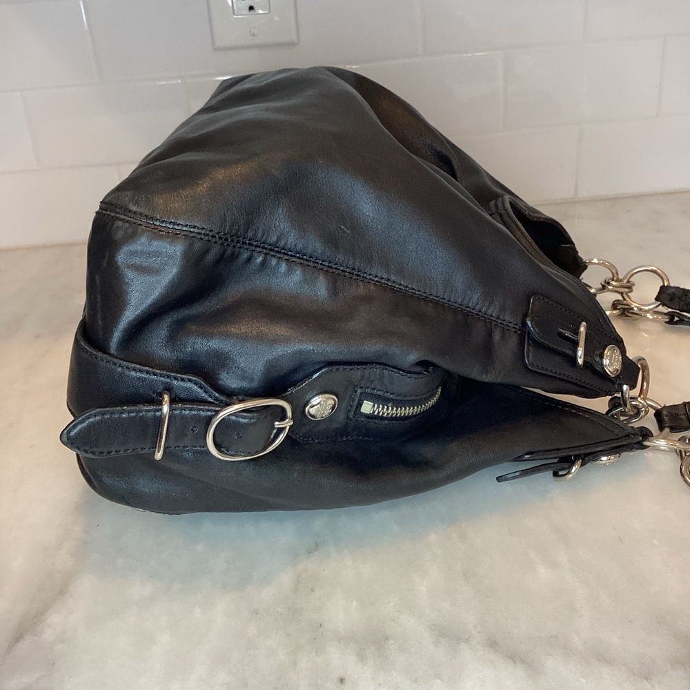 Coach Bag Purse Handbag Leather Maggie Mia Black Hobo Shoulder Bag Pocketbook #1 - Picture 6 of 15